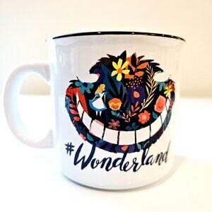 Disney Cheshire Cat Smile Alice in Wonderland Coffee Mug, Floral Collectable